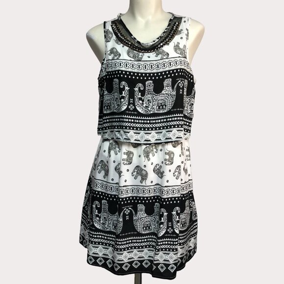 MISS Two Summer Elephant Sleeveless Dress Size L/XL - Picture 1 of 12